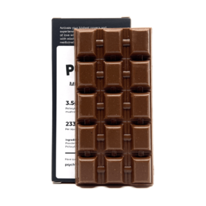 Penis Envy Blueberry Cheesecake psilocybin mushroom chocolate bar informational image